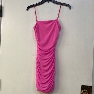 Elegant Pink Ruched Dress